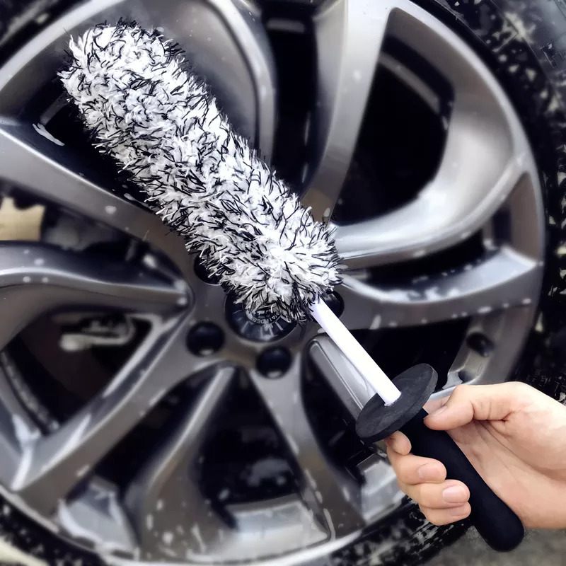 Lucullan car wash brush wheel brush car wash brush microfibre tire brush car wash scratch prevention 1 piece 