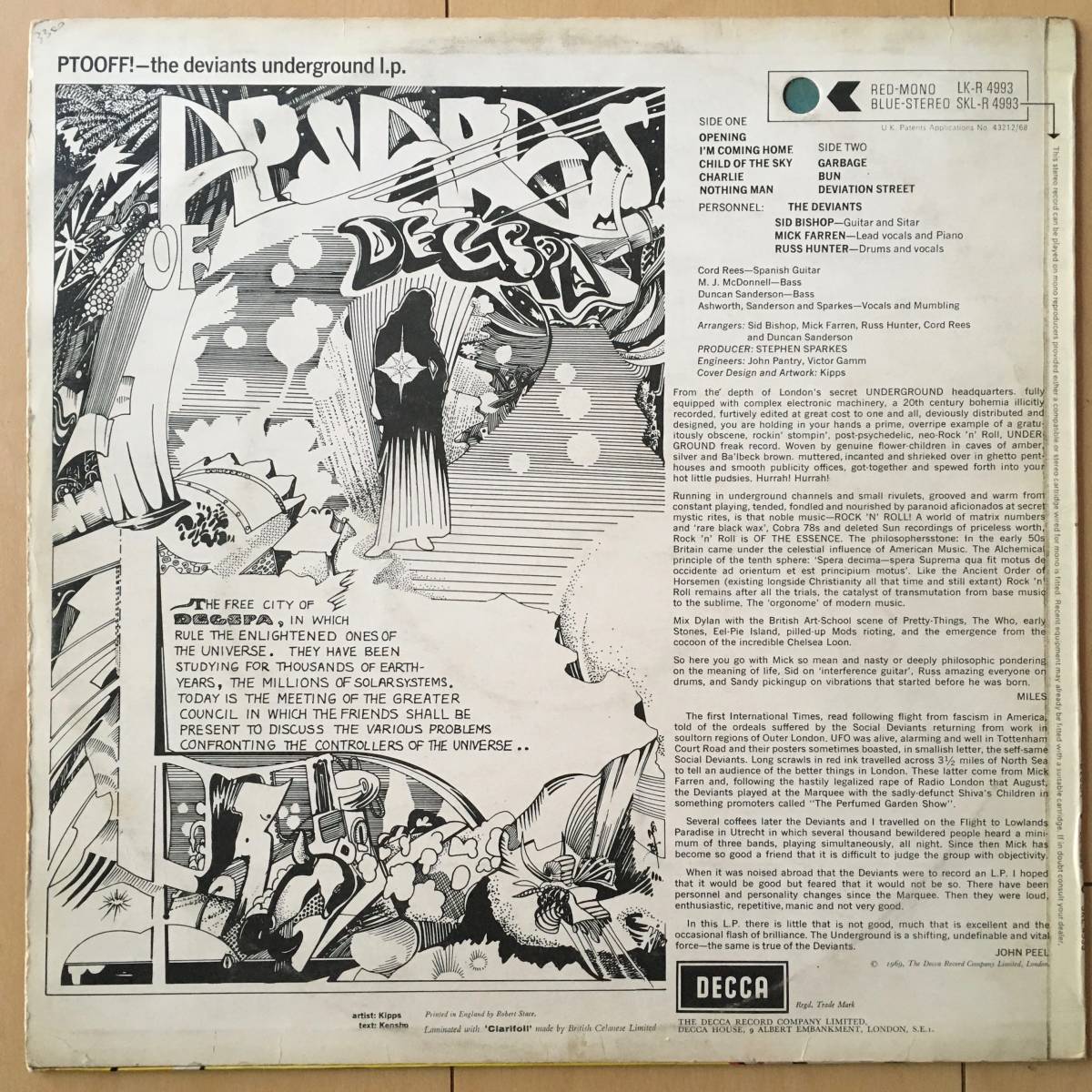 必殺の英原盤 The Deviants/ Ptooff! UK DECCA unboxed SKL-R 4993 1969年_画像3