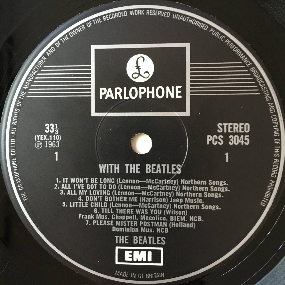 必殺の英原盤 with the beatles UK 2nd press PARLOPHONE PCS 3045 _画像6