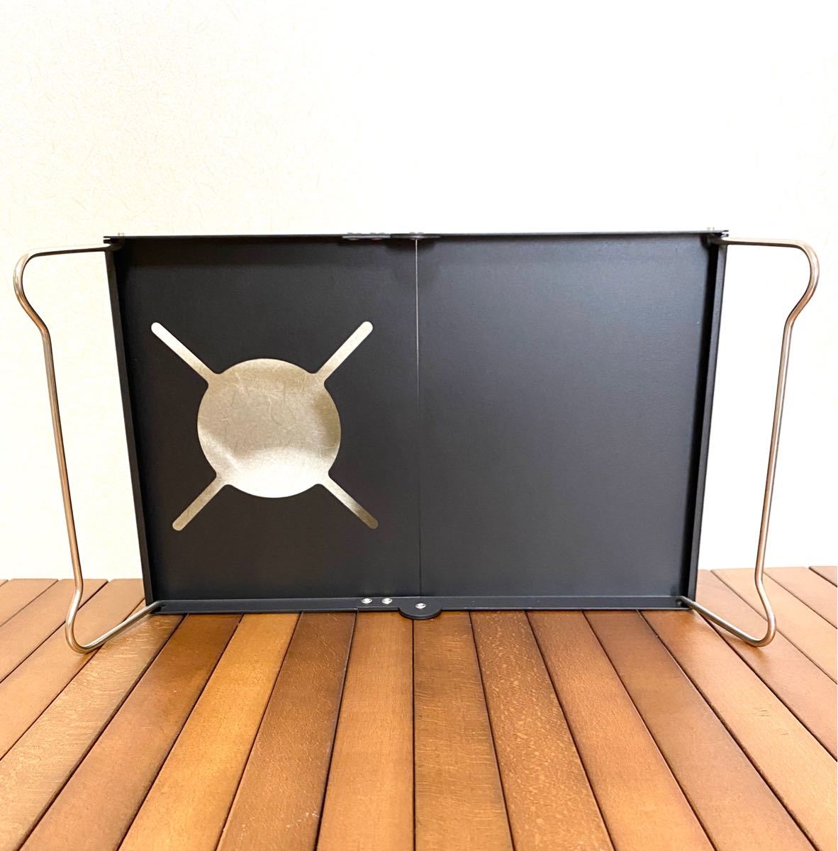 遮熱テーブル 遮熱板 折りたたみ コンパクト ブラック  シングルバーナー対応