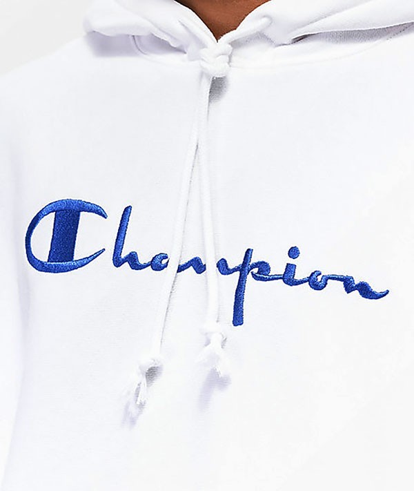 CHAMPION (チャンピョン) US パーカー プルオーバー Champion Rib Trim White Hoodie (B品)_画像3