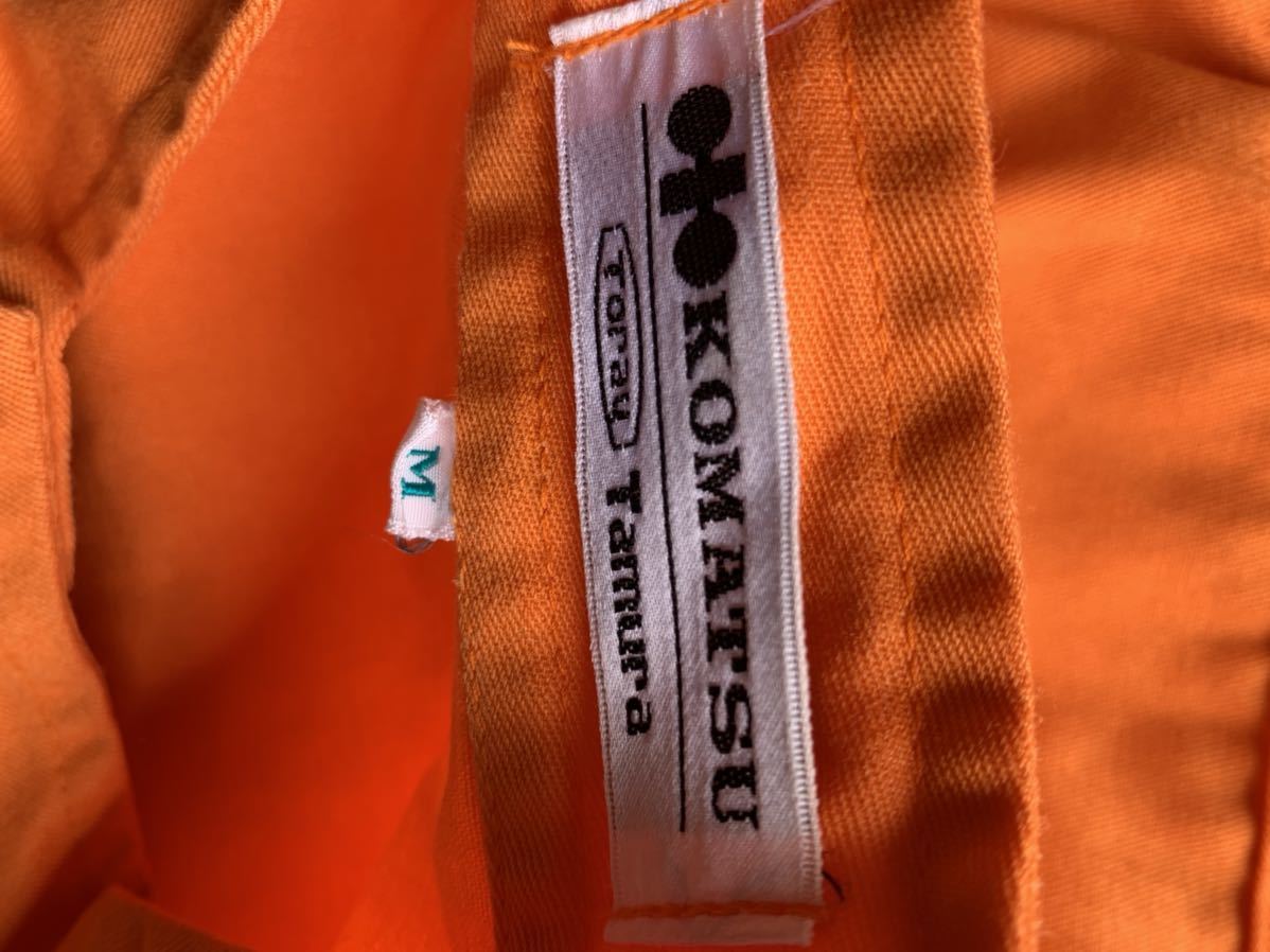 非売品　コマツ/KOMATSU　ツナギ　Mサイズ　橙/オレンジ　旧ロゴ　小松製作所　絶版　パワーショベル　重機　整備　G979_画像9