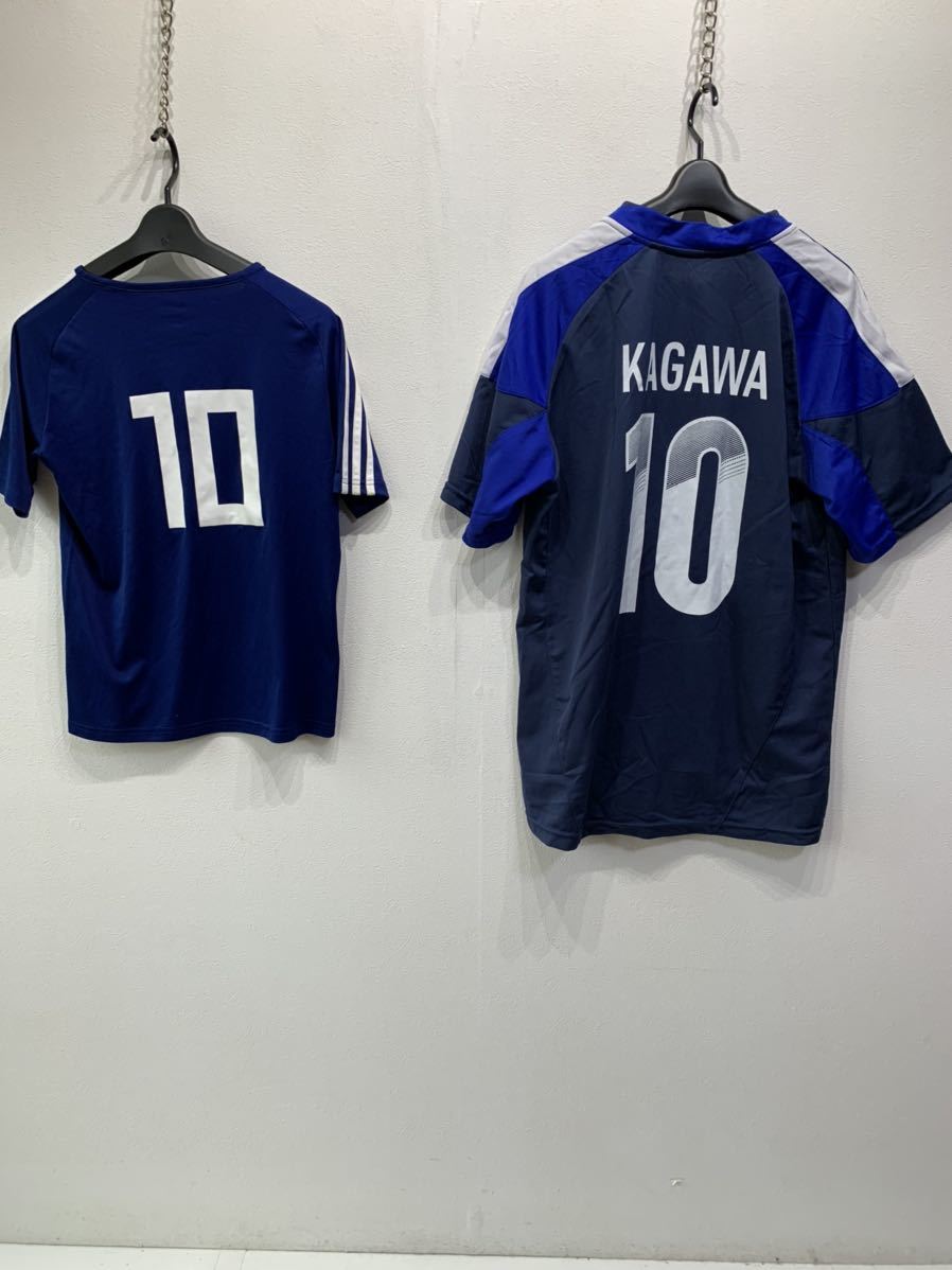 サッカー　日本代表ユニホーム　2枚セット　紺/ネイビー　青／ブルー　adidas/アディダス 　記名あり　G940_画像2