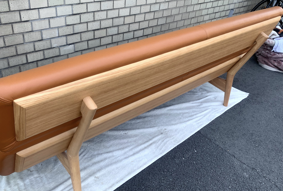 美品 定価47万円 CONDE HOUSE カンディハウス 日本製 本革 3Pソファ