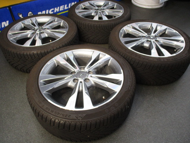 A: ベンツ Cクラス(W205)純正 18×7.5J+44 5H/112 VC7 225/45R18 美品/スタッドレス/コンチ/バイキングコンタクト/5ツインスポーク/A/B/CLA_画像2