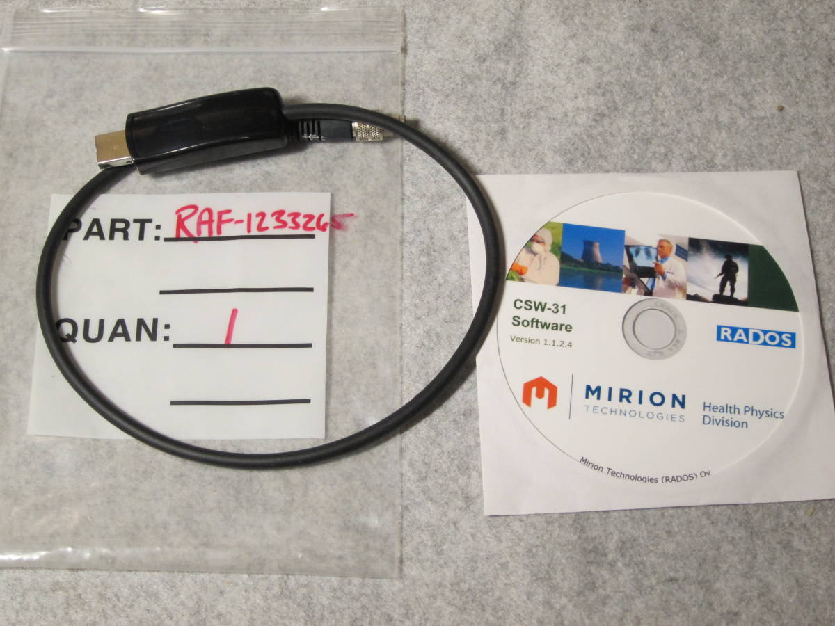 MIRION RADOS RDS-31 USB data cable and CSW software 線量計 ガイガーカウンター ケーブル ソフト アプリ