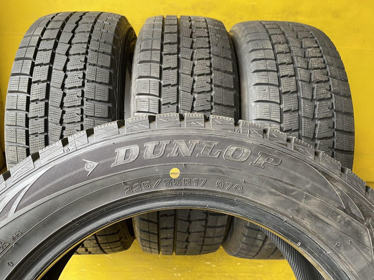 225/55R17 (97Q) 【商品番号T-1494】 2017年製 バリ山 スタッドレス 4本 ダンロップ WINTER MAXX WM01 茨城県発_画像9