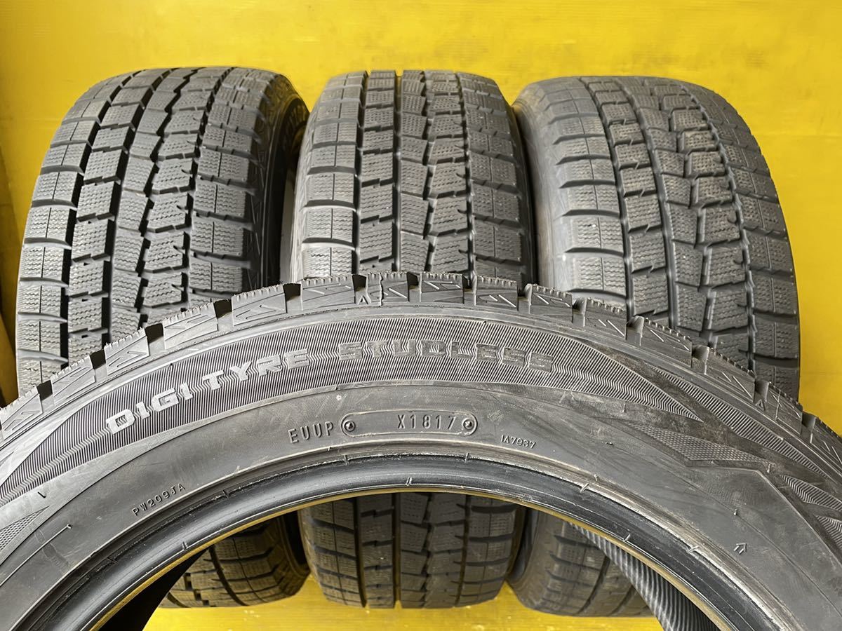 225/55R17 (97Q) 【商品番号T-1494】 2017年製 バリ山 スタッドレス 4本 ダンロップ WINTER MAXX WM01 茨城県発_画像8