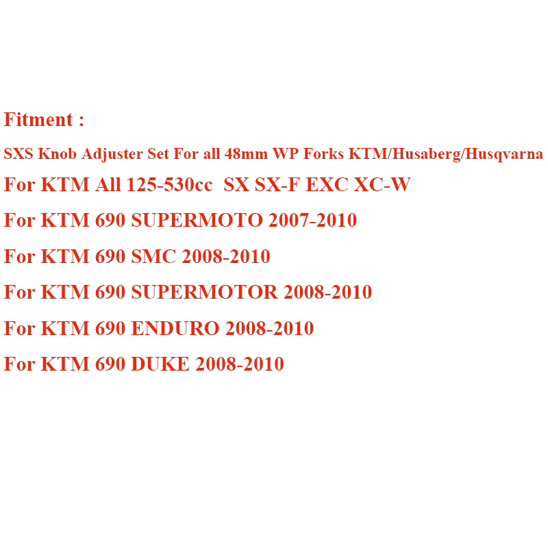 KTM EXC SXF SX SX-FXC-WX CW フォーク ショック アブソーバー アジャスター ボルト 125 250 300 350 450 525 530 パーツ アクセサリー_画像5