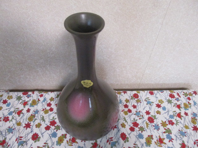 未使用　保管品　◆京焼◆　◆清水焼◆　花瓶　赤玉花器　共箱_画像6