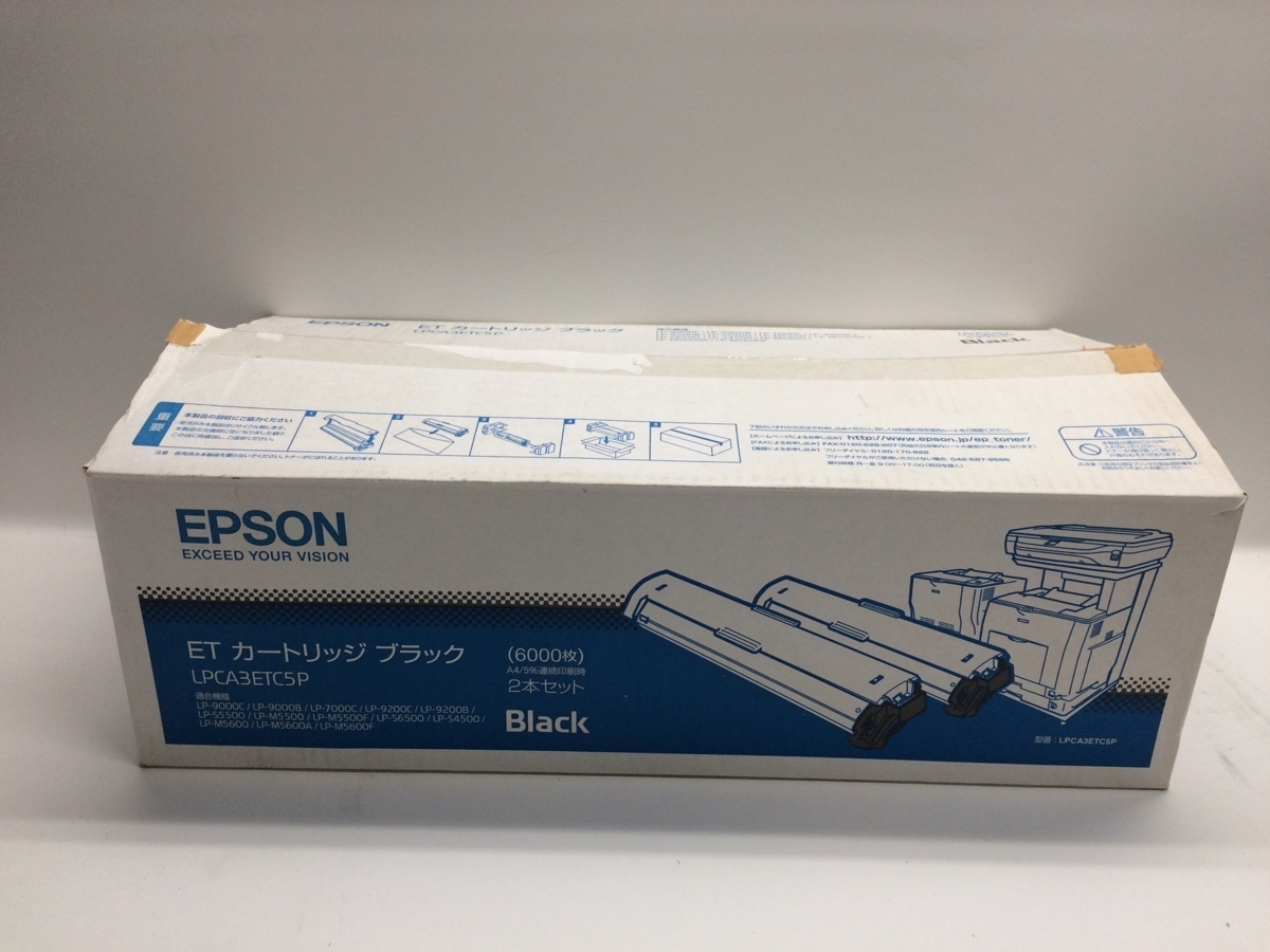 【未使用品】EPSON エプソン ET カートリッジ (6000枚)2本セット ブラック LPCA3ETC5P_画像1