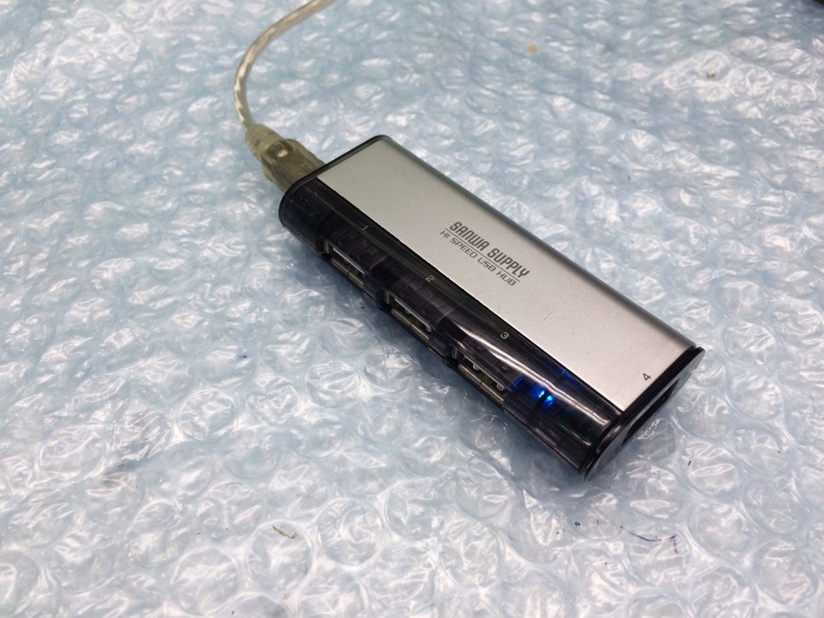 サンワサプライ USB2.0ハブ 4ポート コンパクトタイプ シルバー USB-HUB225GSV_画像1
