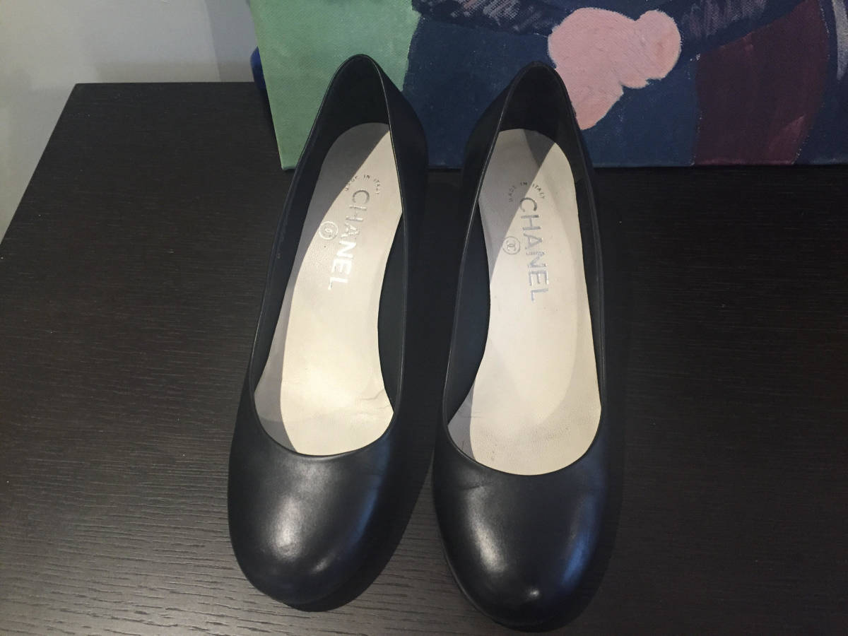 CHANEL 靴 ヒール 本物素敵 シャネル サイズ37.5C パンプス パール