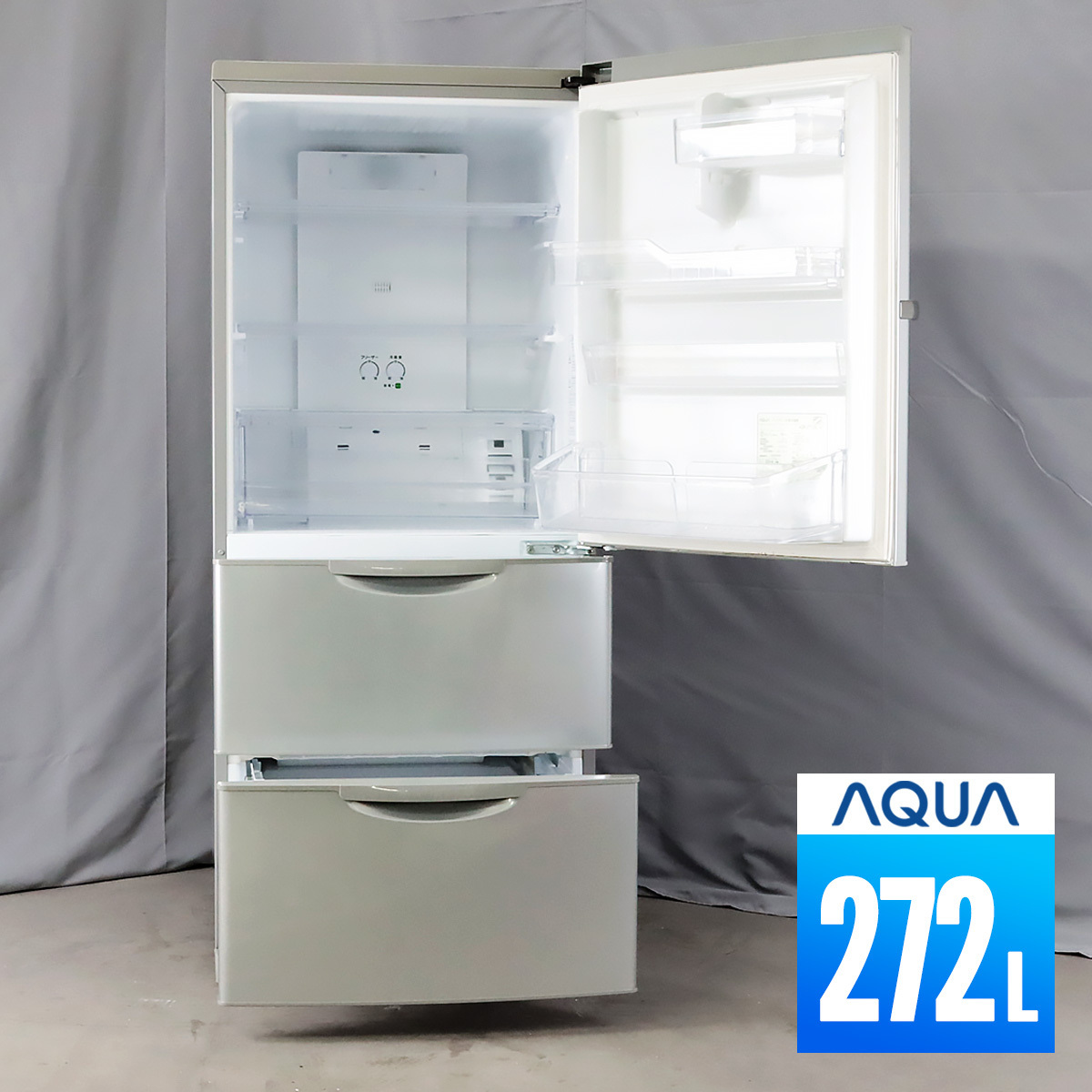アクア 3ドア冷凍冷蔵庫 272L AQR-271C(S) eva.gov.co