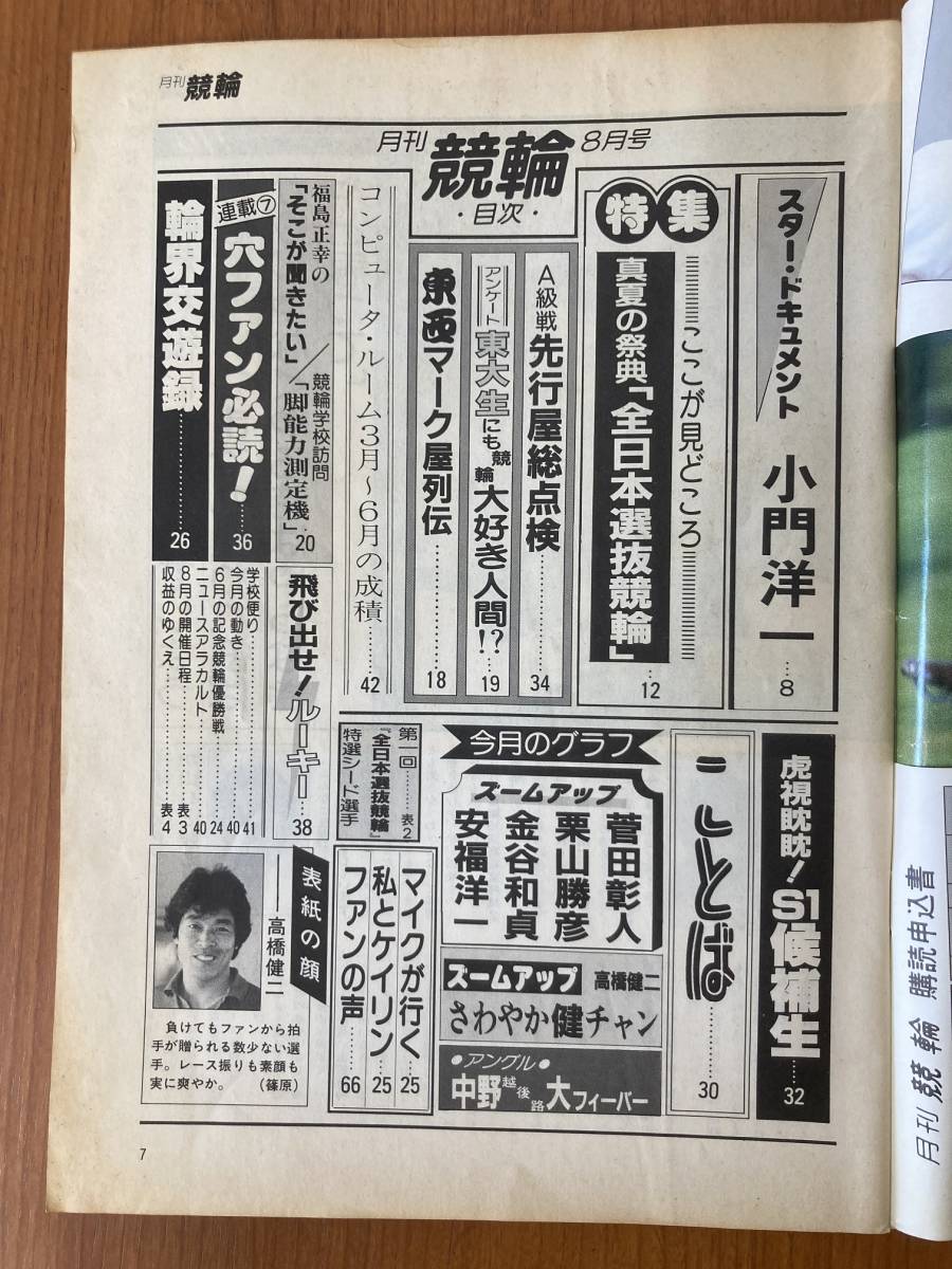 【レトロ雑誌】月刊 競輪　1985年　8月号　※一部汚れ_画像5