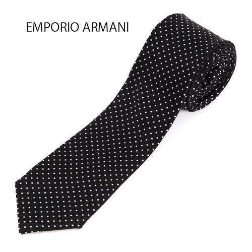 新品 1円～ EMPORIO ARMANI / エンポリオ アルマーニ ネクタイ ブラック (5P500-22120)_画像1