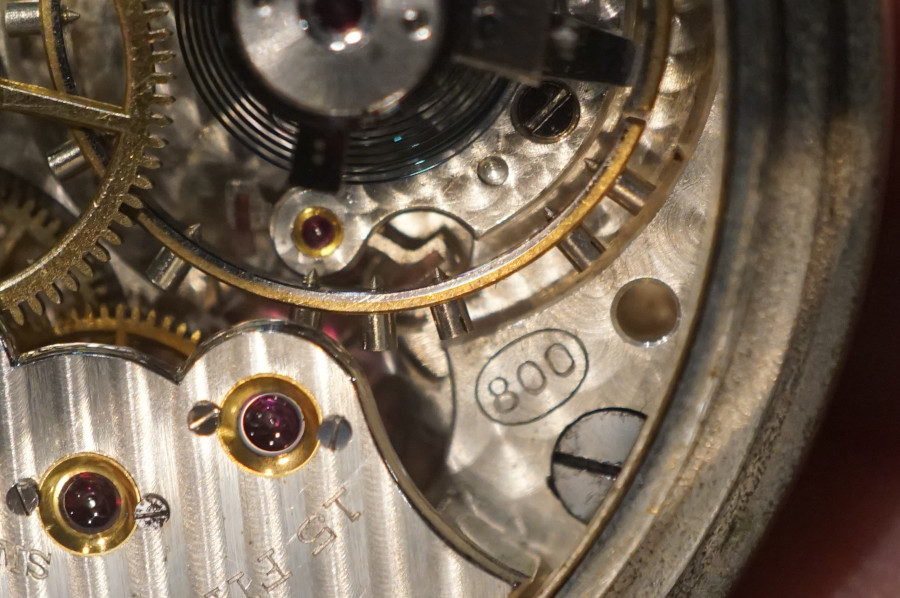 MOVADO　モバード　懐中時計　手巻き　15石　800刻印　レトロ　アンティーク　ビンテージ　シルバー　チェーン刻印　腕時計F_画像4