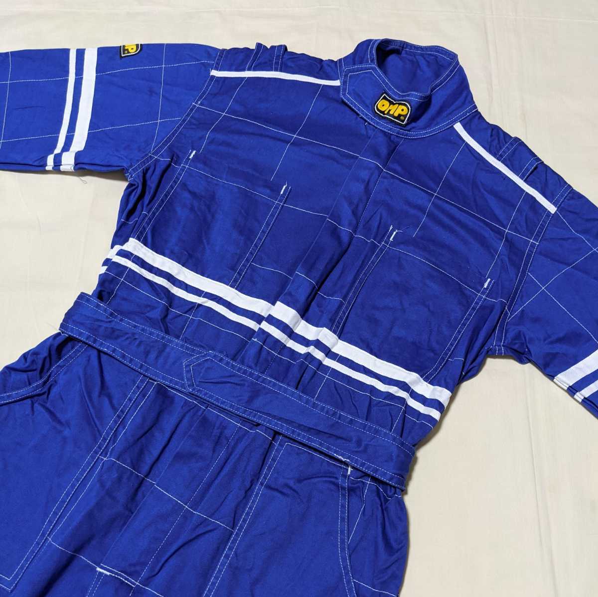 +PG11 OMPo- M pi-52 men's lady's man and woman use racing suit Cart suit blue blue .. pattern coveralls 