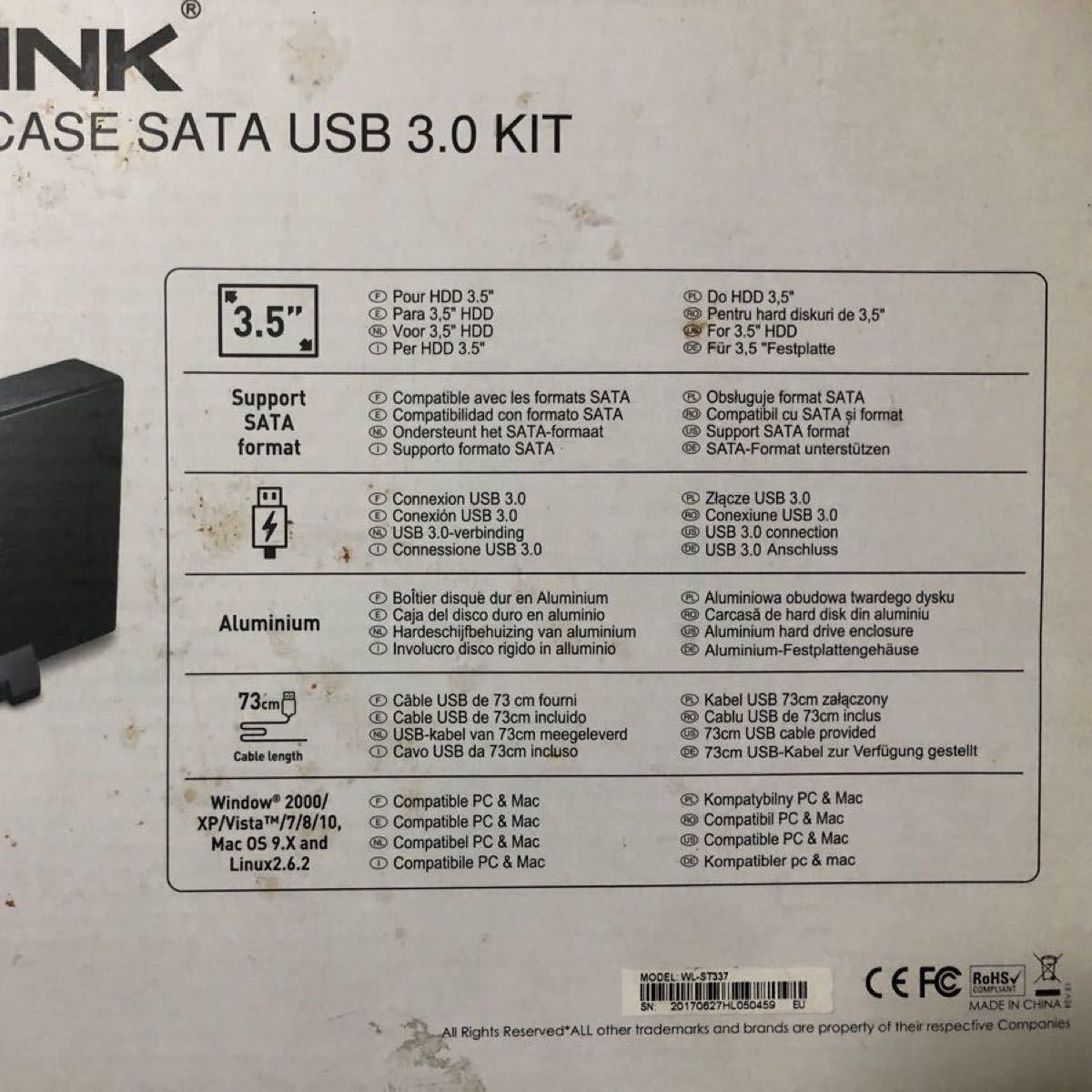 Wavlink USB3.0 3.5インチHDDケース SATA I/II/III HDD UASPサポート 10TB対応