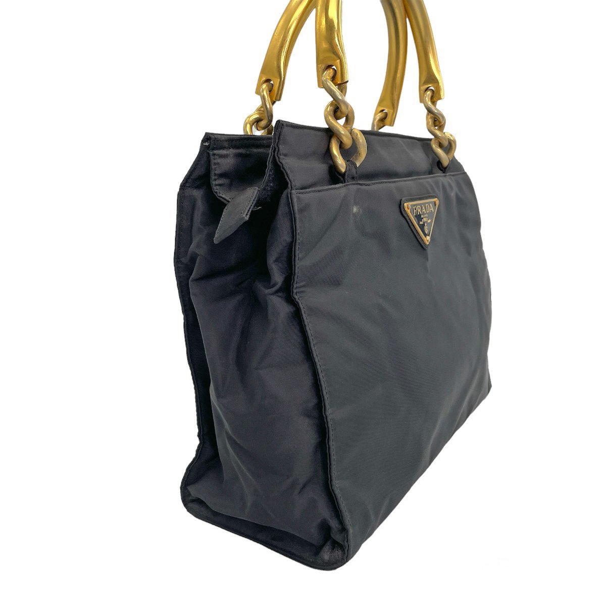 □ 1円~ 正規品 □ プラダ PRADA □ ハンド バッグ メタル ハンドル