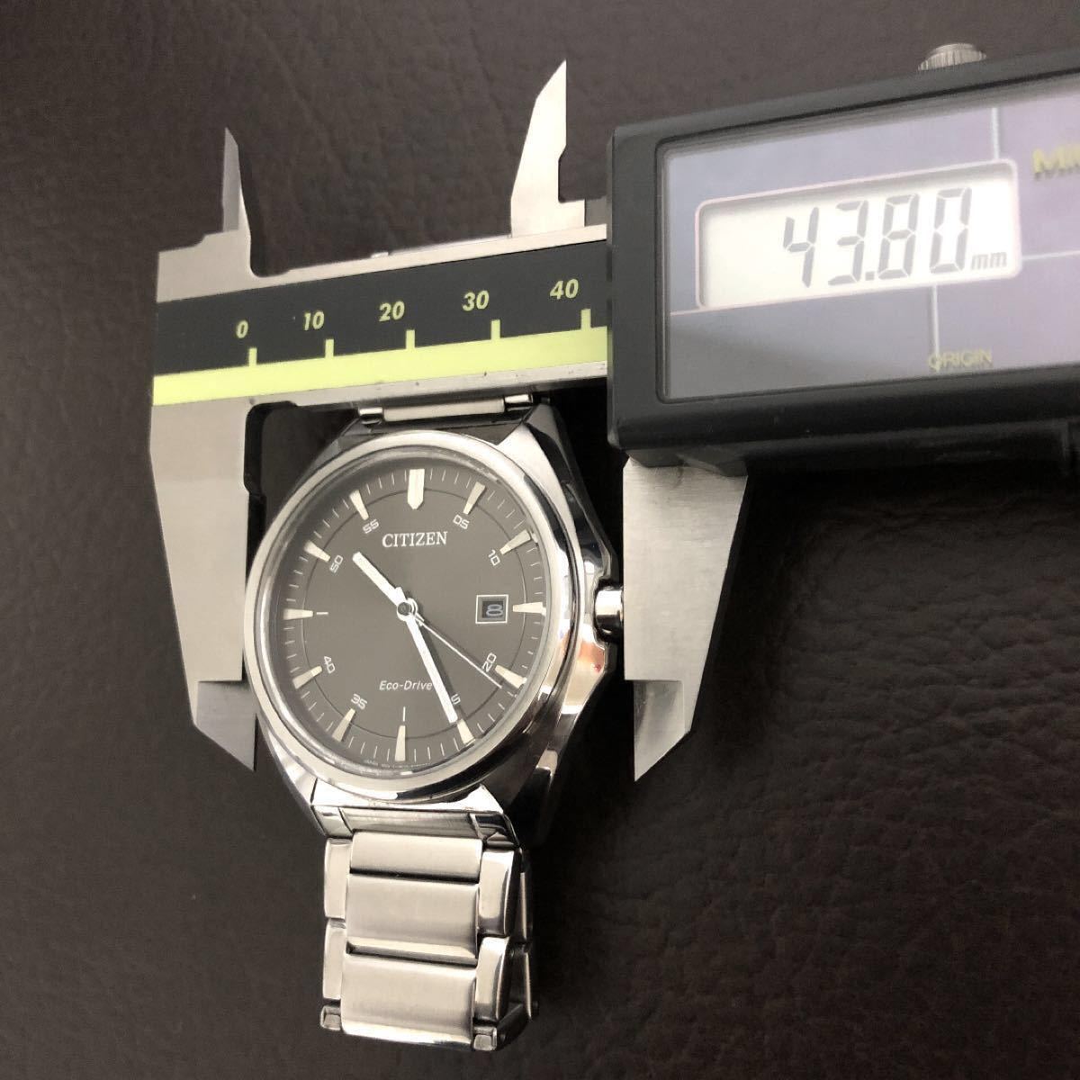 美品】CITIZEN/シチズン エコドライブJ810黒字盤 メンズ 稼働中
