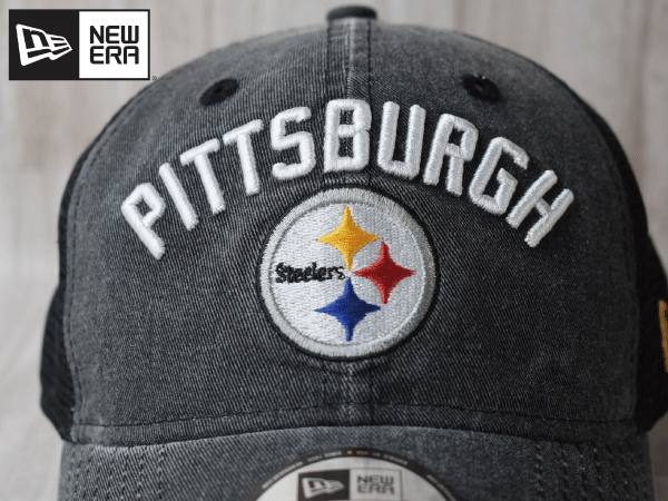 NEW ERA ニューエラ × Pittsburgh Steelers スティーラーズ NFL 9 TWENTY（フリーサイズ) メッシュ キャップ 帽子 CAP 未使用品 R472_画像3