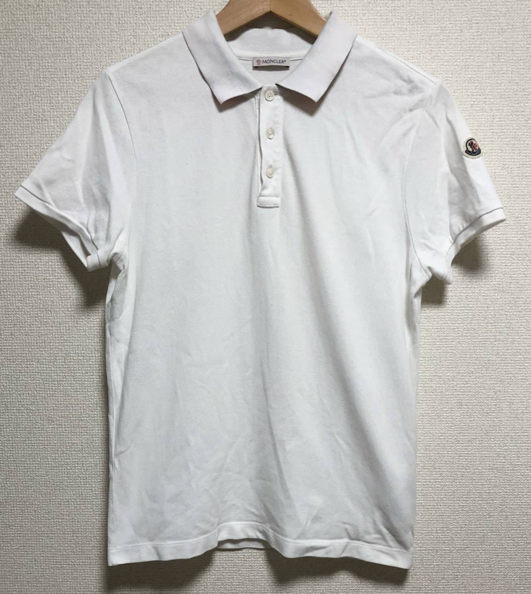 美品 MONCLER モンクレール 立ち襟 MAGLIA POLO ポロシャツ サイズS 白_画像4