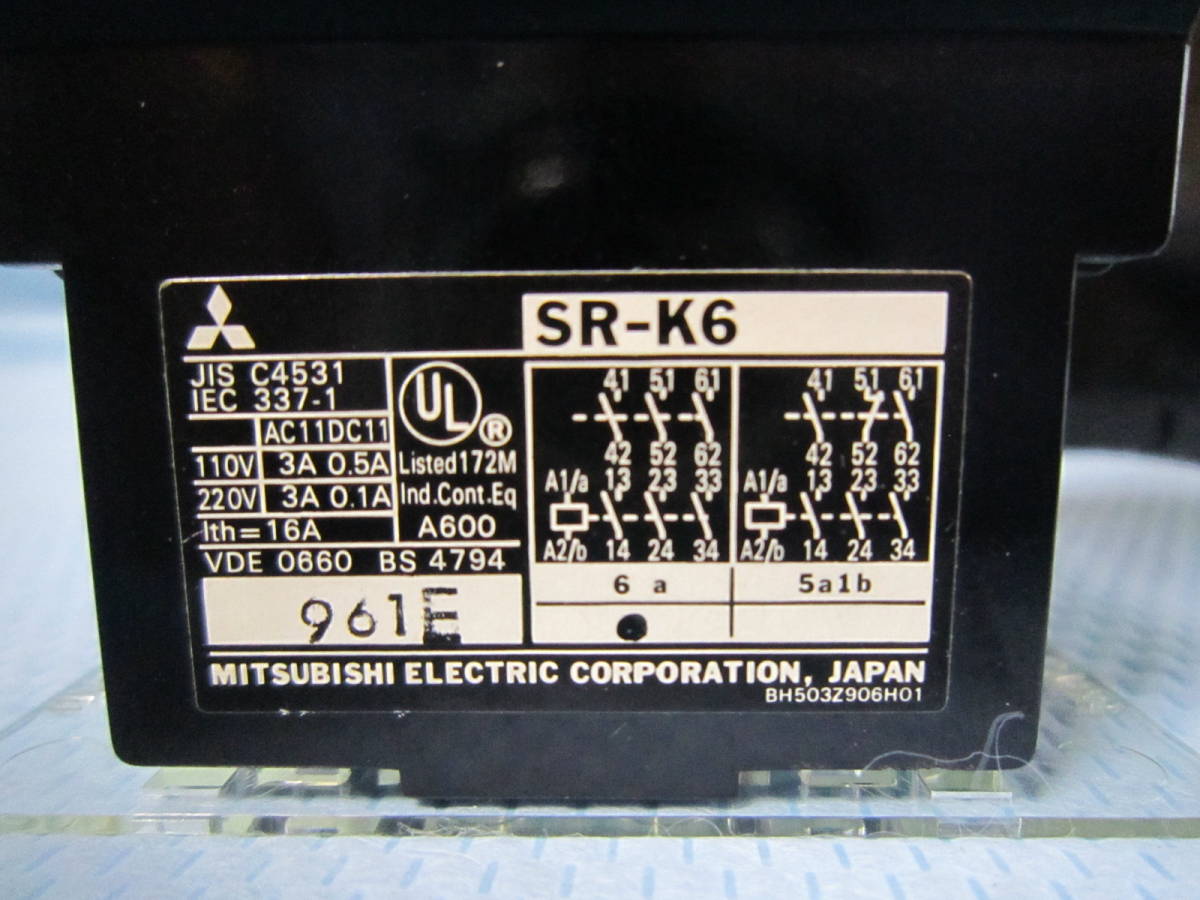 三菱電機 電磁継電器 マグネットスイッチ SR-K6 コイル100V*4個 三菱電機 電磁継電器 マグネットスイッチ SR-K6 コイル100V*4個