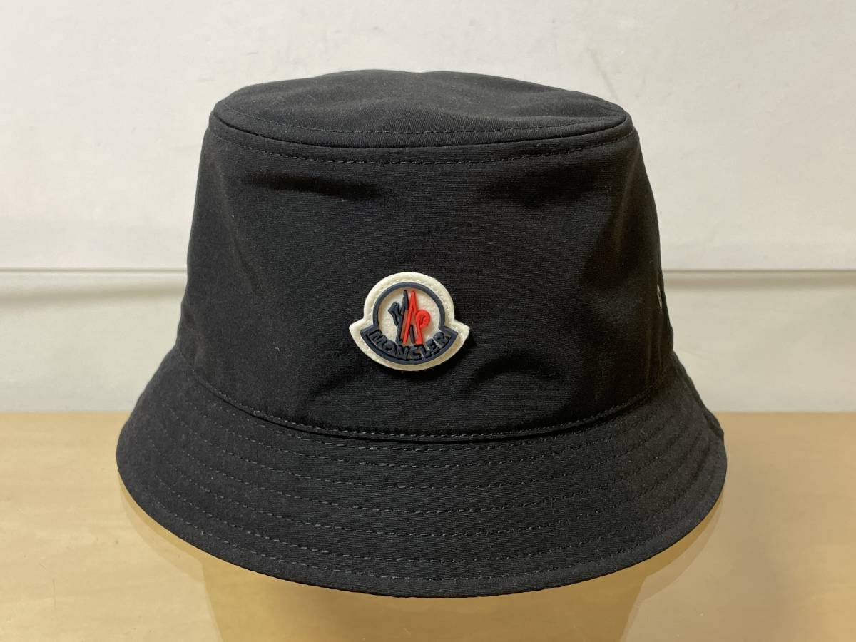 サイズL□新品 本物□モンクレール HAT バケットハット 帽子 黒 