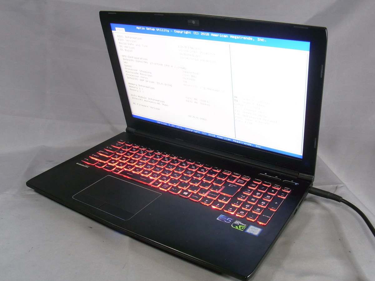 B29786 O-05234 THIRDWAVE GALLERIA GCF1060GF Core i7 8750H 8GB