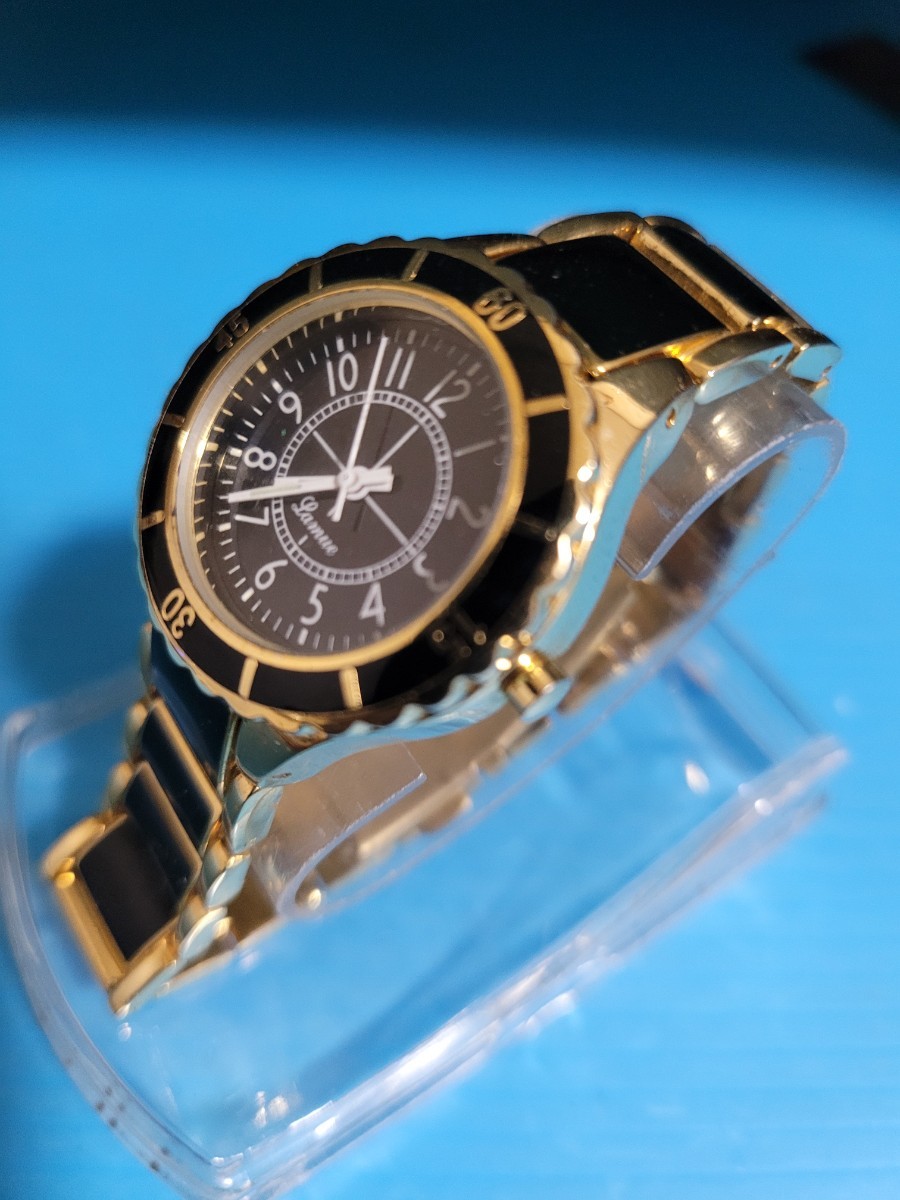 JAXIS ゴールド ブラック レディース 腕時計