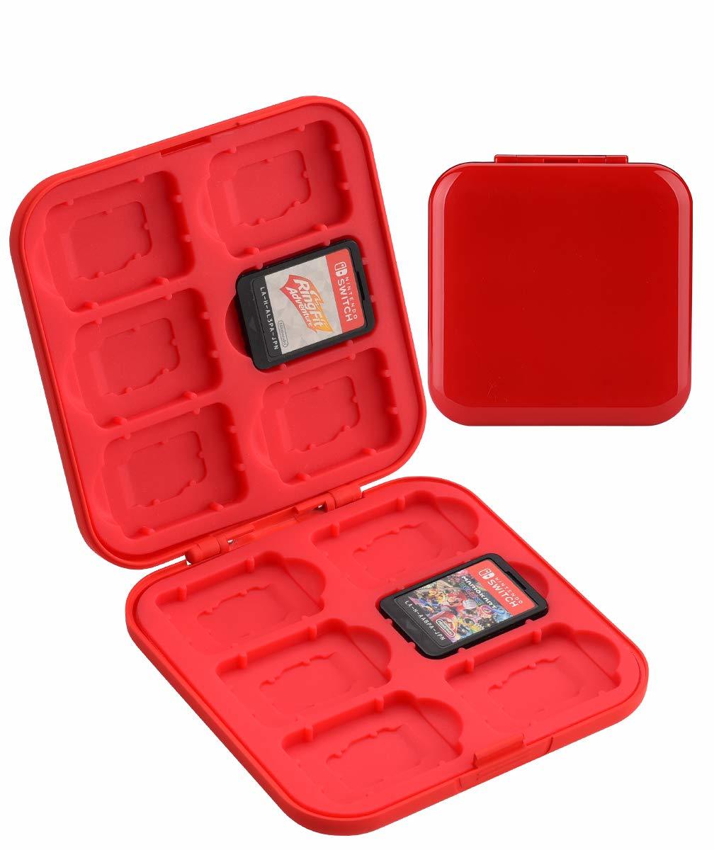 【赤】Switch対応 ゲームカードケーススイッチ カードケース 防塵 Switch Lite ゲームカード Micro SDカード 収納ケース12+12_画像1