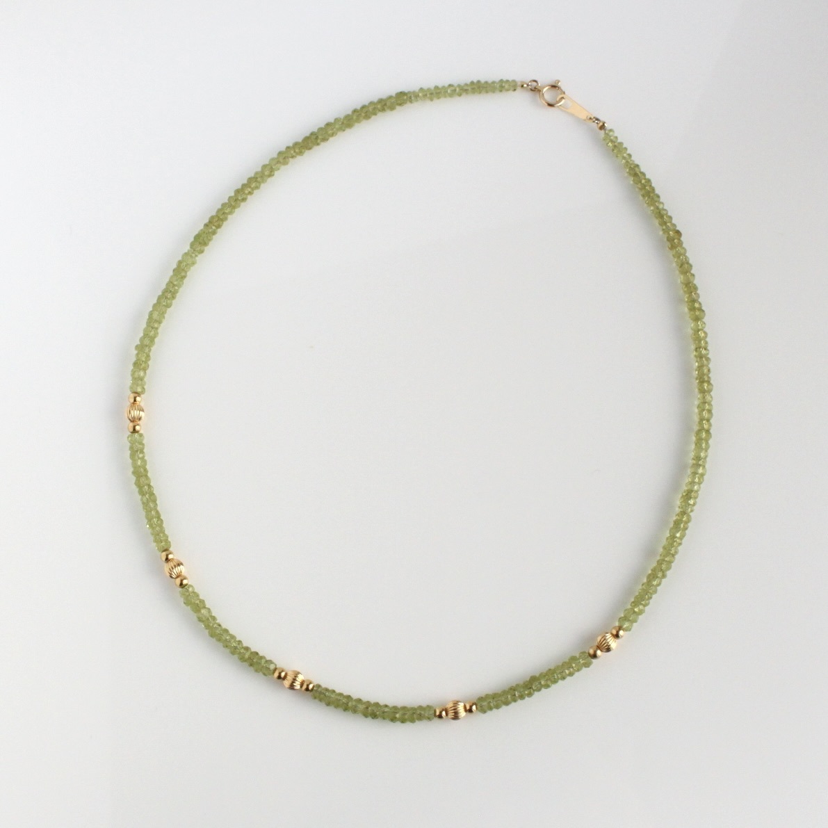 K18YG оливин колье gold peridot necklace