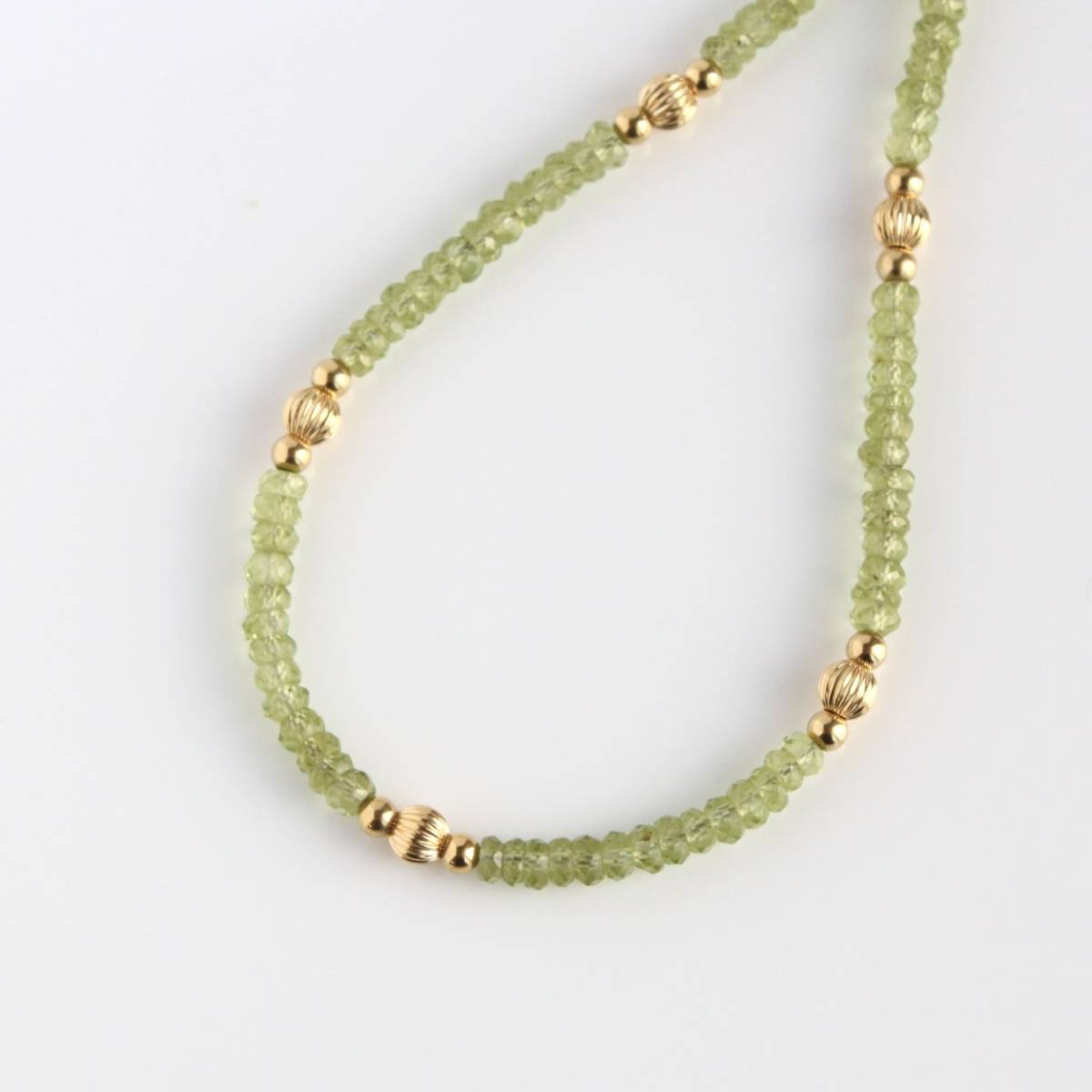 K18YG оливин колье gold peridot necklace