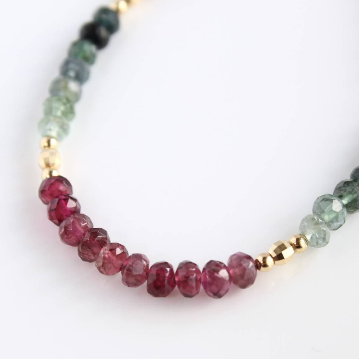 K18YG トルマリン ネックレス マルチカラー gold tourmaline necklace 319_画像1