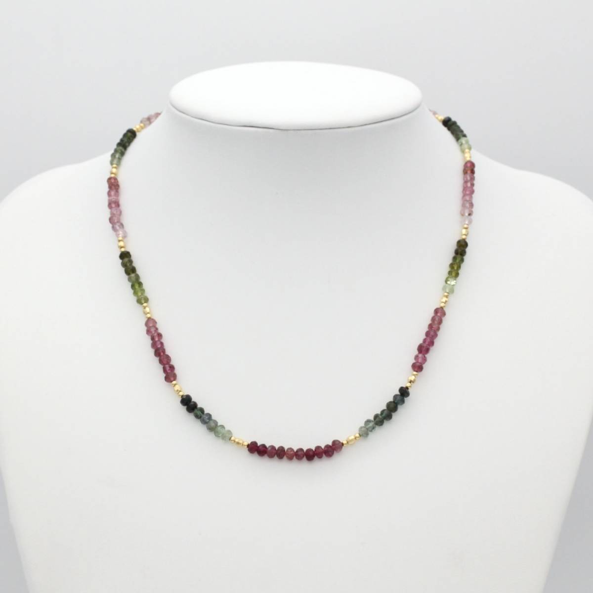 K18YG トルマリン ネックレス マルチカラー gold tourmaline necklace 319_画像7