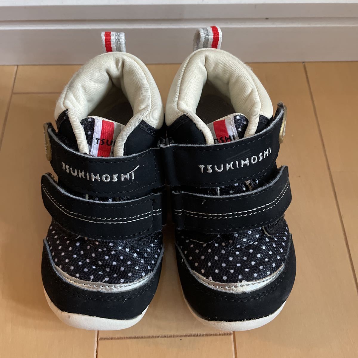 TSUKIHOSHI moonstar moon Star baby shoes sport shoes Kids sneakers 13.5cm black dot polka dot man and woman use postage 350 jpy ~