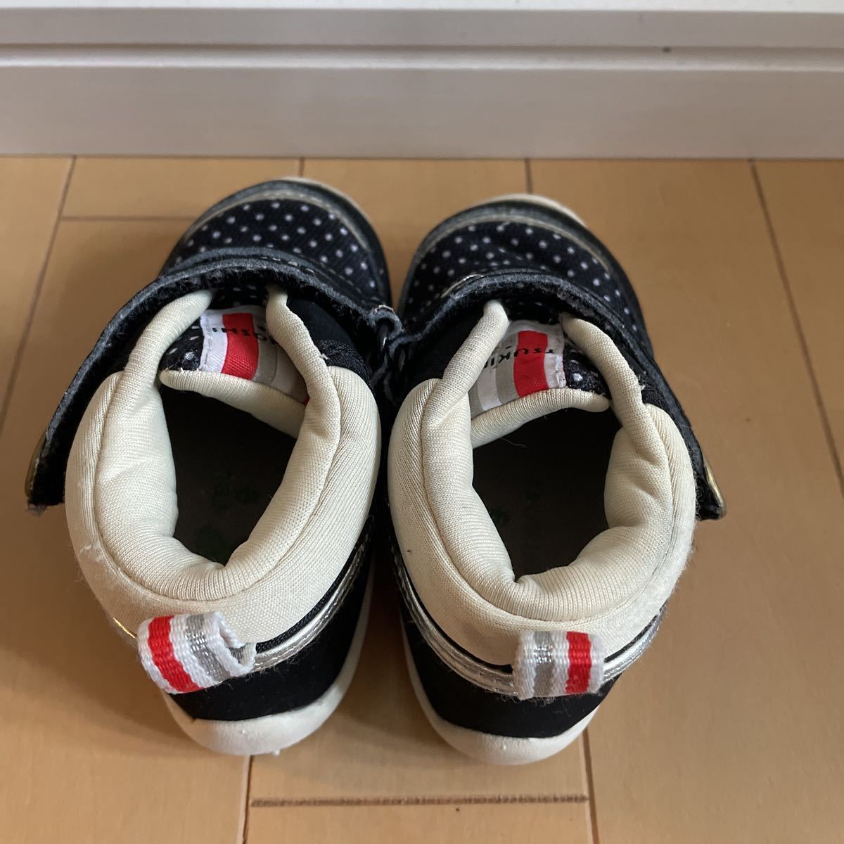 TSUKIHOSHI moonstar moon Star baby shoes sport shoes Kids sneakers 13.5cm black dot polka dot man and woman use postage 350 jpy ~