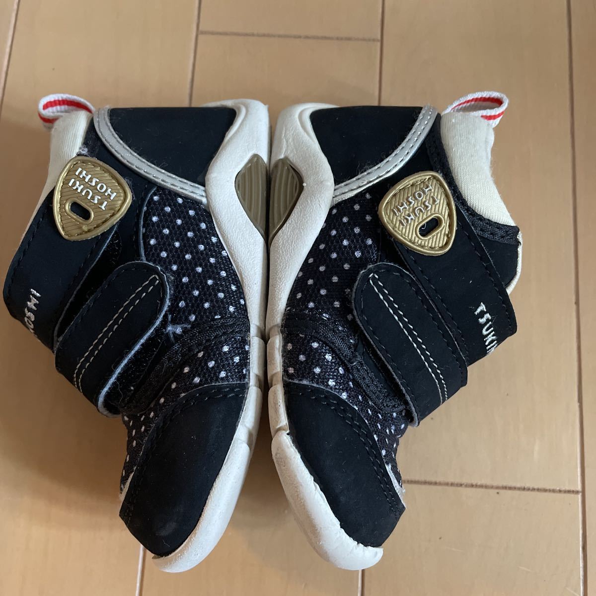 TSUKIHOSHI moonstar moon Star baby shoes sport shoes Kids sneakers 13.5cm black dot polka dot man and woman use postage 350 jpy ~