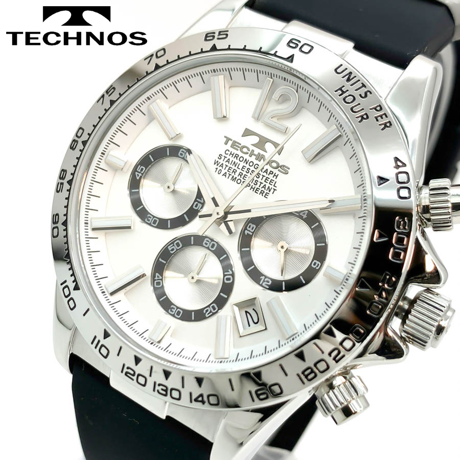 NEW 正規品テクノスTECHNOSクロノグラフメンズ腕時計日本製クオーツ10 