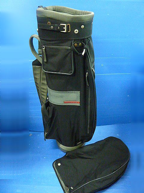T367 本物保証 現状品 プラダ PRADA キャディバッグ ブラック系 ゴルフ