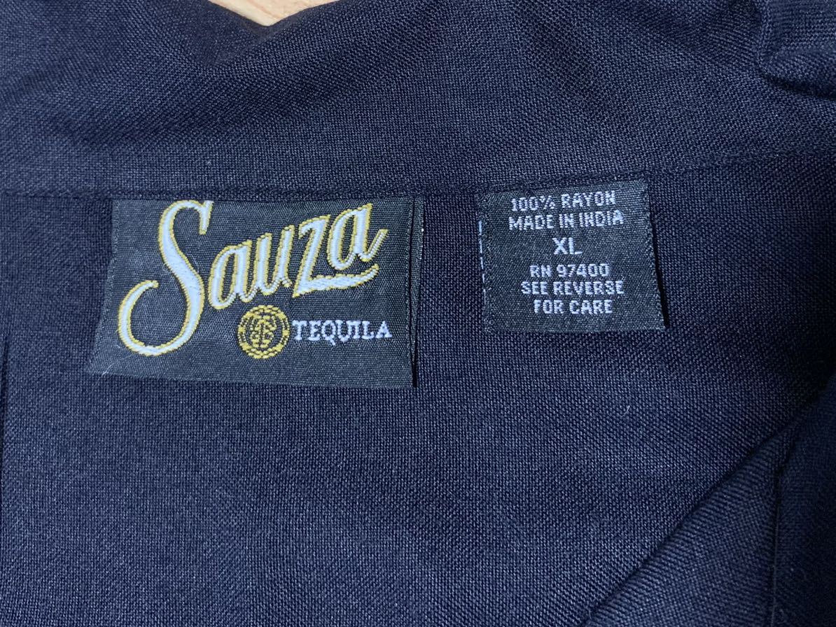 Sauza サウザ テキーラ 襟付き 半袖シャツ ブラック XL 5130_画像7