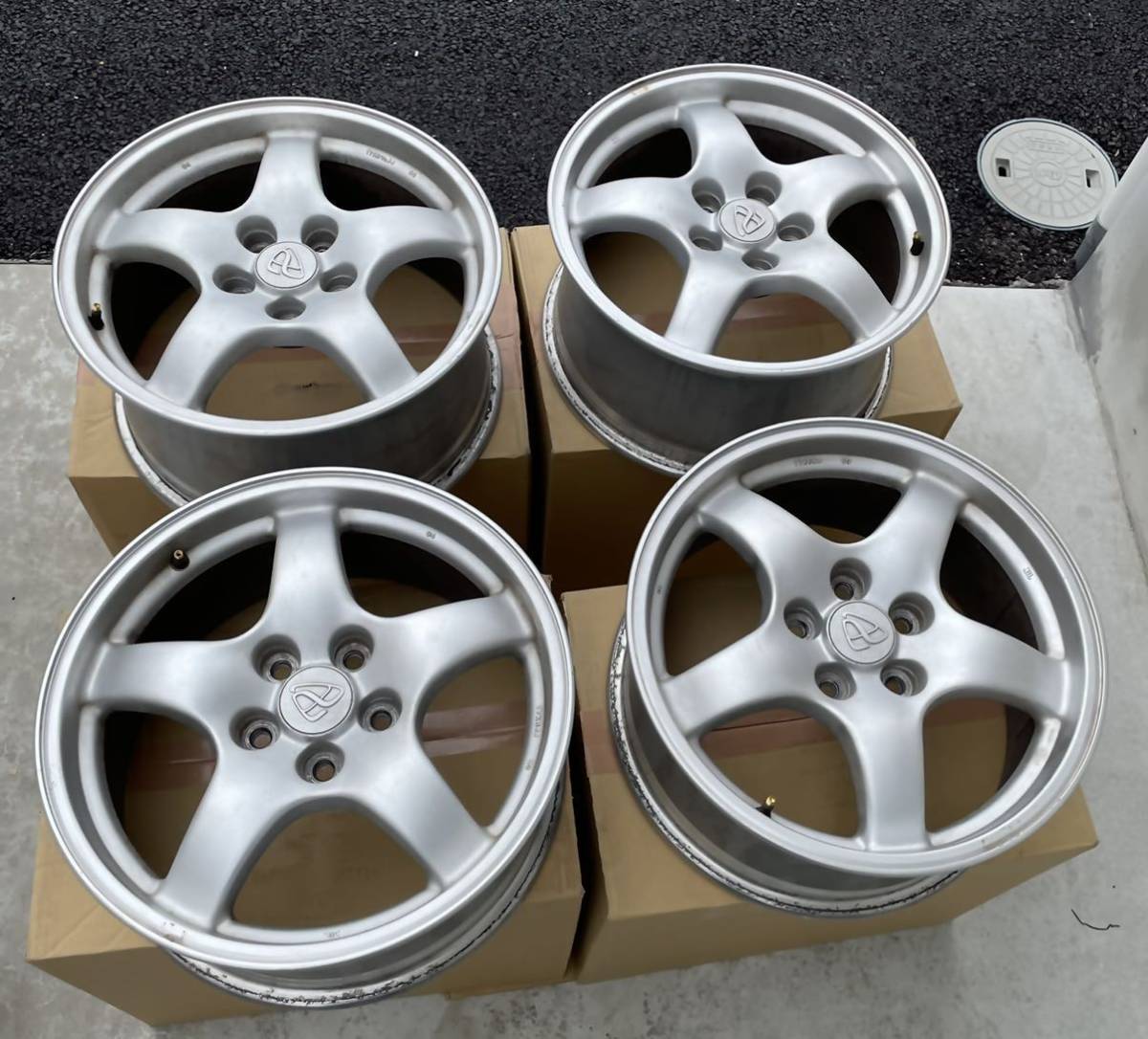 ヤフオク! - RX7 FD3S 純正ホイール 4本 17インチ 8J+5...