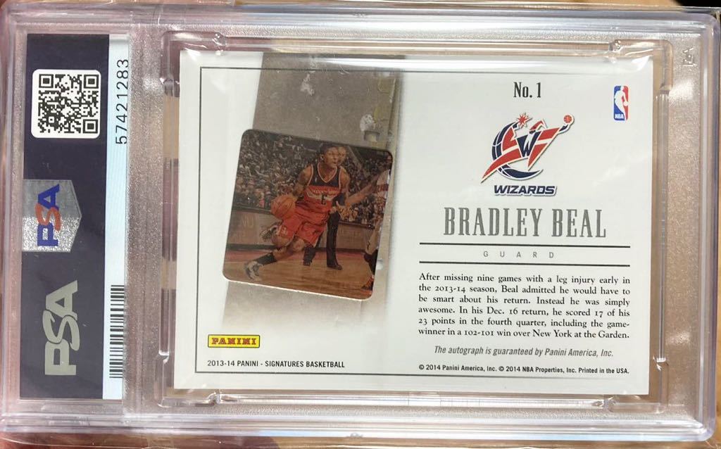 【PSA10】満点 鑑定済 10枚 限定 Bradley Beal 2013-14 PANINI ブラッドリー ビール NBA card auto 直書 サイン カード 04/10 シリアル