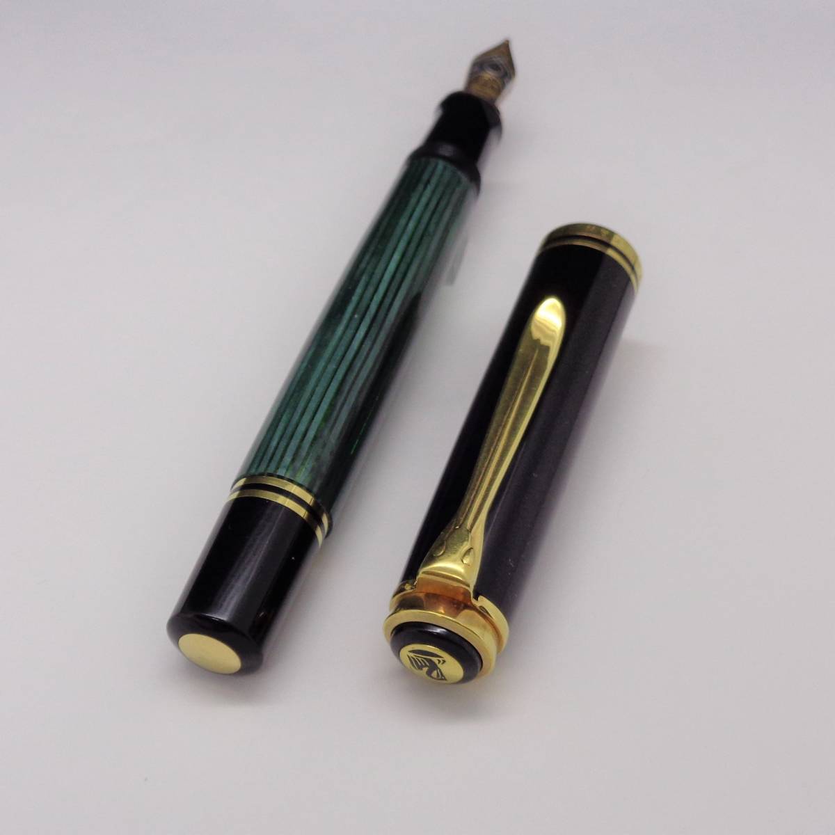 希少品】ペリカン 万年筆 M800 緑縞 OBニブ EN刻印 Pelikan fountain