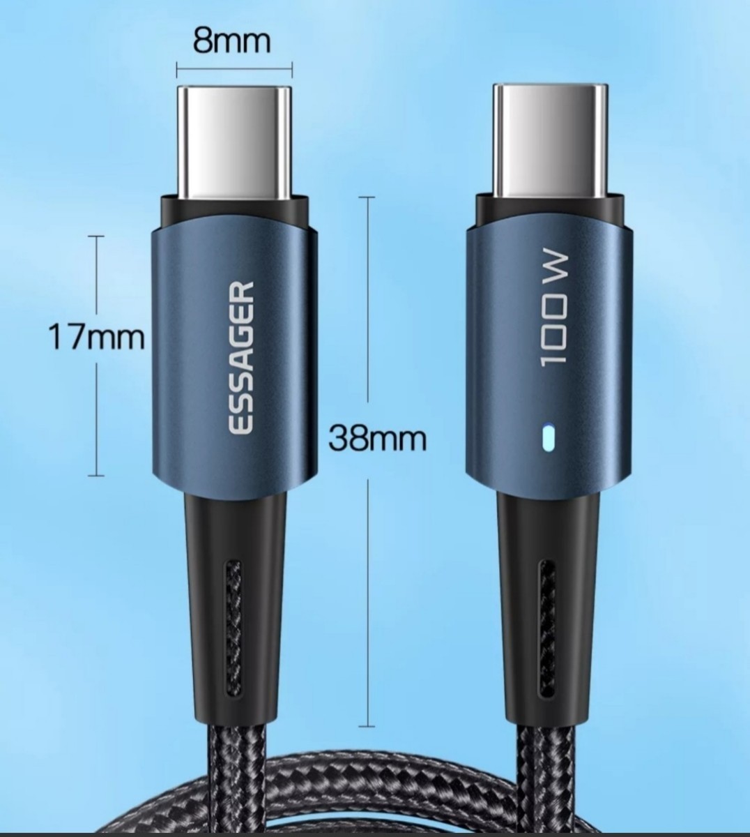 未使用　 USB C to USB Cケーブル 1m　Type C　黒　充電、データ通信対応