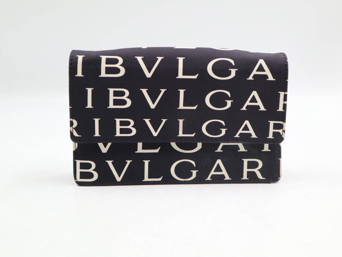 ☆BVLGARI ブルガリ 2WAYバッグ ロゴマニア ブラック ナイロン 送料込みライン BVLGARI ブルガリ 2WAYバッグ 黒 ナイロンキャンバス ロゴマニア ショルダーバッグ