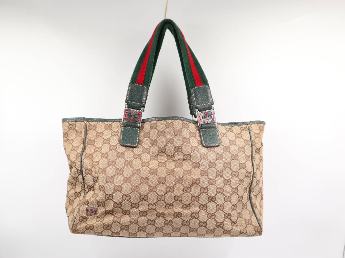 ☆GUCCI グッチ シェリーライン GGキャンバス レザー ショルダーバッグ