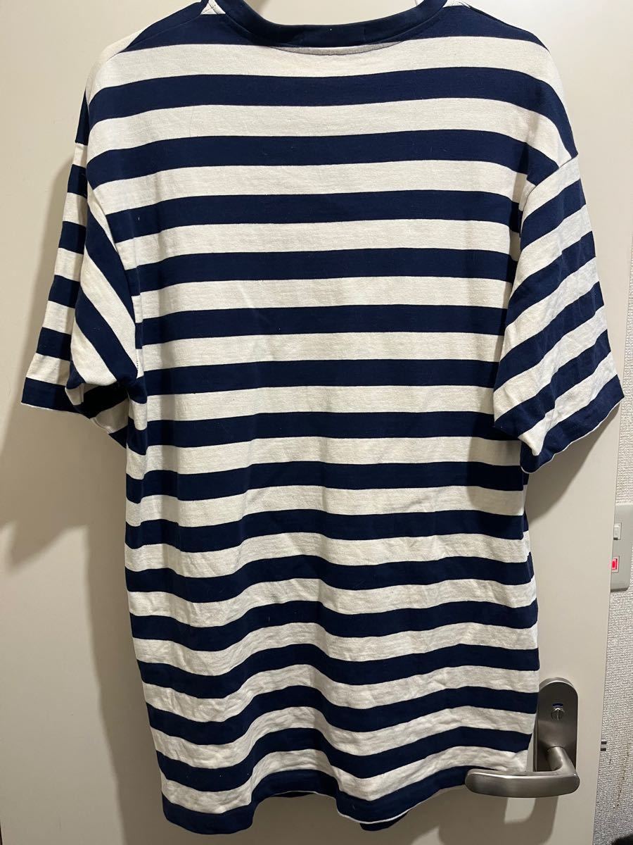 オーバーサイズ紺×白ボーダーTシャツ