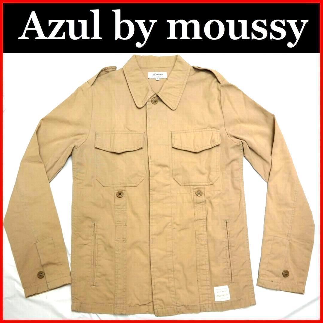 AZUL by moussy short military coat thin cloth S size azur 